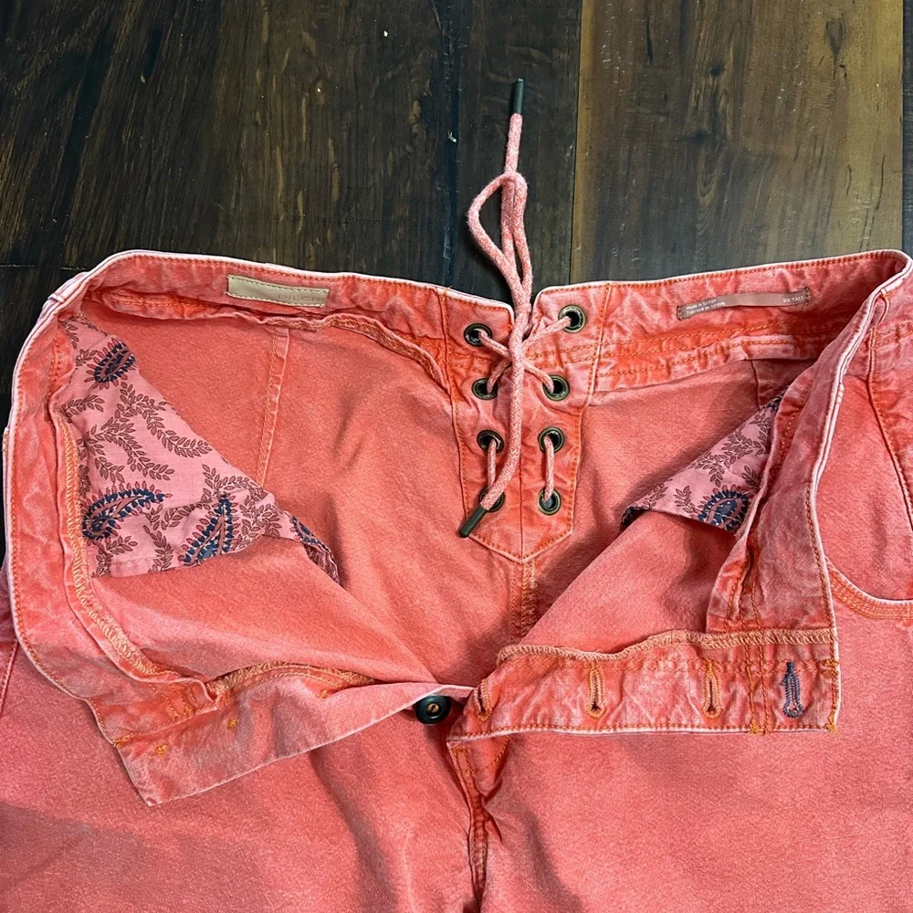Anthropologie Pilcro Vibrant Coral Wide Trousers - Picture 5 of 6